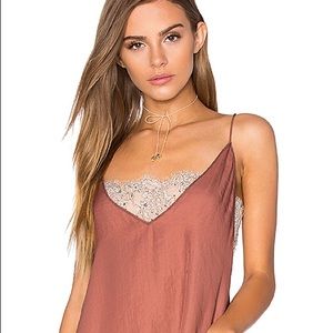 Free People Plunging Lace Inset Cami